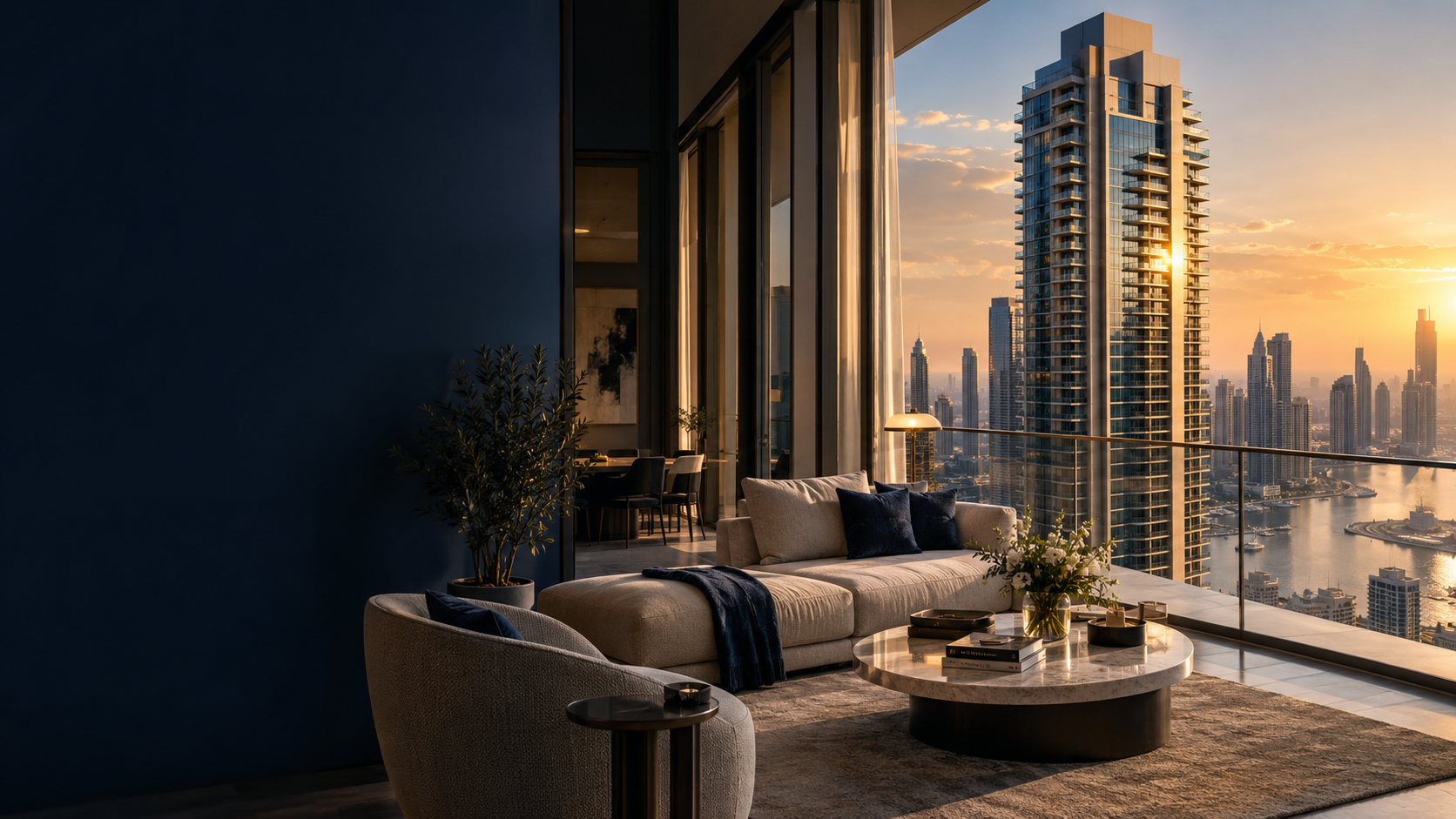 Premium furnished Dubai apartment with skyline view